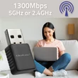 Kép 2/11 - Qoltec vezeték nélküli DUAL mini WiFi adapter fekete színben