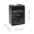 Kép 7/10 - Qoltec 6V 4.5Ah AGM akkumulátor fekete színben