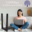 Kép 2/9 - Qoltec nagysebességű DUAL Wi-Fi adapter USB 3.0