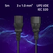 Kép 2/6 - Qoltec 5m hosszú IEC C13/C14 hosszabbító kábel