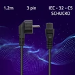 Kép 2/6 - Qoltec lóhere alakú tápkábel IEC C5/SCHUKO, 1.2m