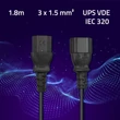 Kép 2/6 - Qoltec 1.8m hosszabbító kábel IEC C13/C14