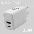 Kép 3/8 - Qoltec GaN 35W töltő USB-C és QC 3.0 porttal