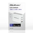 Kép 8/8 - Qoltec GaN 100W töltő fehér színben, 3 porttal