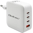 Kép 1/8 - Qoltec GaN 140W töltő fehér színben, 4 porttal