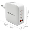Kép 7/8 - Qoltec GaN 140W töltő fehér színben, 4 porttal