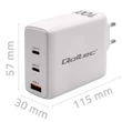 Kép 7/8 - Qoltec GaN 100W töltő fehér színben, 3 porttal
