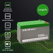 Kép 2/8 - Qoltec 12V 10Ah AGM akkumulátor szürke és zöld színben