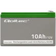 Kép 4/8 - Qoltec 12V 10Ah AGM akkumulátor szürke és zöld színben