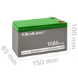 Kép 7/8 - Qoltec 12V 10Ah AGM akkumulátor szürke és zöld színben