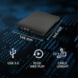 Kép 2/7 - Qoltec külső USB 3.0 optikai meghajtó ház beépített kábel
