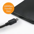Kép 2/5 - Qoltec USB kábel A apa Mini USB B apa 1,8m fekete színben