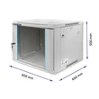 Kép 3/10 - Qoltec 19" RACK szekrény edzett üvegajtókkal szürke színben