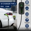 Kép 2/15 - Qoltec 11kW mobil EV töltő Type 2 LCD kijelzővel