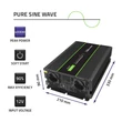 Kép 7/15 - Qoltec 2000W inverter, tiszta szinuszhullám, fekete színben