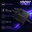 Kép 2/11 - Qoltec 100W GaN hálózati töltő USB-C kábellel