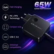 Kép 2/11 - Qoltec 65W GaN szupergyors hálózati töltő
