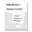 Kép 3/8 - Qoltec 20" adatvédelmi szűrő szemvédelemmel
