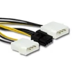 Kép 1/2 - Qoltec 2x MOLEX női/ PCI-E 8pin kábel adapter 15cm