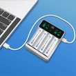 Kép 4/7 - Qoltec Ni-MH akkumulátortöltő fehér színben LCD kijelzővel
