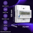 Kép 2/7 - Qoltec háromfázisú elektronikus mérő DIN sínre szerelhető