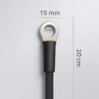Kép 2/2 - Qoltec fekete akkumulátorkábel csatlakozókkal 20 cm