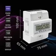 Kép 3/6 - Qoltec Háromfázisú elektronikus mérő | DIN sínre szerelhető energiafogyasztás mérő | 400V | 100A | LCD | 4P