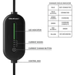 Kép 8/11 - Qoltec Mobil EV Elektromos Autó Töltő 2 az 1-ben Type 2 Állítással | 3,5kW | 230V | LCD | LED | 5m