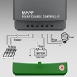 Kép 3/8 - Qoltec MPPT napelemes töltésvezérlő hőmérséklet-érzékelővel 30A | 12V / 24V | LCD | 2 x USB | Bluetooth | APP | GEL | LiFePO4