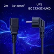 Kép 2/7 - Qoltec 2m tápkábel IEC C13 SCHUKO csatlakozóval