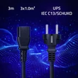 Kép 2/7 - Qoltec SCHUKO tápkábel IEC C13 3m fekete színben