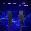 Kép 2/8 - Qoltec IEC C13/14 tápkábel 2m tiszta réz kivitelben