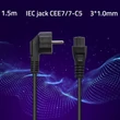 Kép 2/5 - Qoltec Tápkábel SCHUKO | IEC C5 | Lóhere | 3x1.0mm² | 1.5m