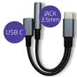 Kép 2/5 - Qoltec 2 az 1-ben USB-C adapter Jack 3,5mm csatlakozóval