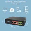Kép 2/7 - Qoltec SWITCH FAST Ethernet PoE Hálózati Switch fekete színben