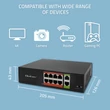 Kép 2/7 - Qoltec SWITCH Fast Ethernet PoE hálózati kapcsoló 8x RJ45