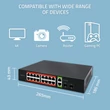 Kép 2/8 - Qoltec 16x RJ45 PoE hálózati kapcsoló fekete színben