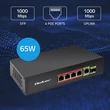 Kép 3/8 - Qoltec hálózati Ethernet PoE SWITCH 4x RJ45 porttal