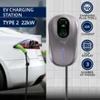 Kép 2/8 - Qoltec EV Töltőállomás 2 az 1-ben Type2 | 22kW | Wi-fi| LCD | RFID | 3 fázis | Wallbox | 5m