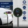 Kép 2/9 - Qoltec EV Töltőállomás 2 az 1-ben Type2 | 22kW | Wi-fi| LCD | RFID | 3 fázis | Wallbox | 5m