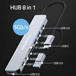 Kép 3/7 - Qoltec Hub Adapter 8 az 1-ben USB-C/USB | USB-C | 4xUSB | SD/TF kártya | JACK 3.5mm TRRS