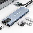 Kép 4/7 - Qoltec USB-C 5 az 1-ben Hub adapter HDMI és RJ45 portokkal