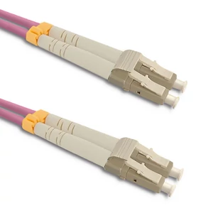 Qoltec Patchcord optikai kábel LC/UPC - LC/UPC | Multimódusú | 50/125 | OM4 | Duplex | 1m