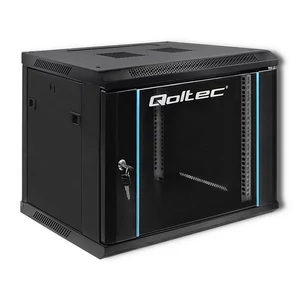 Qoltec 19" RACK szekrény edzett üvegajtókkal