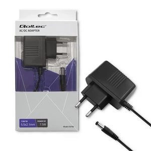 Qoltec 7.5W hálózati adapter 5.5*2.1 mm dugóval