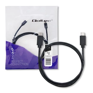 Qoltec USB 2.0 C típusú kábel 1,4m fekete színben
