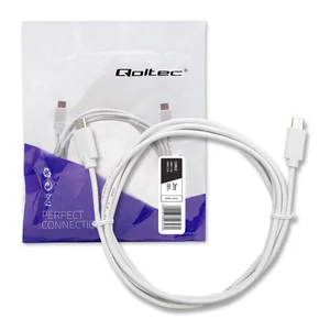 Qoltec USB 2.0 C típusú kábel 2m fehér színben