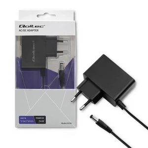 Qoltec 24W hálózati adapter 24V 1A 5.5*2.5 mm dugóval