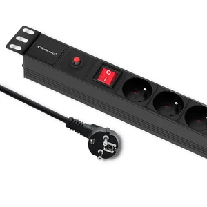 Qoltec Túlfeszültségvédős elosztó RACK 19" számára CB-vel | 1U | 16A | PDU | 6xFRANCIA | 2m Qoltec Túlfeszültségvédős elosztó RACK 19" számára CB-vel | 1U | 16A | PDU | 6xFRANCIA | 2m