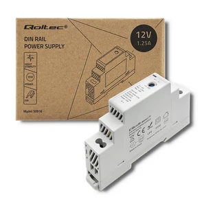 Qoltec DIN sínre szerelhető tápegység | 15W | 12V | 1.25A | Szürke Qoltec DIN sínre szerelhető tápegység | 15W | 12V | 1.25A | Szürke